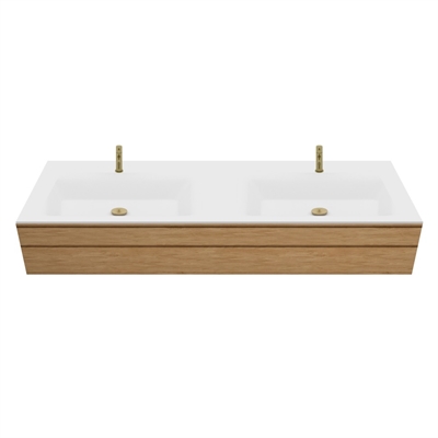 Corian-Waschtischplatte nach Mass fürs Bad inkl. Type-7-Lavabo, Glacier White