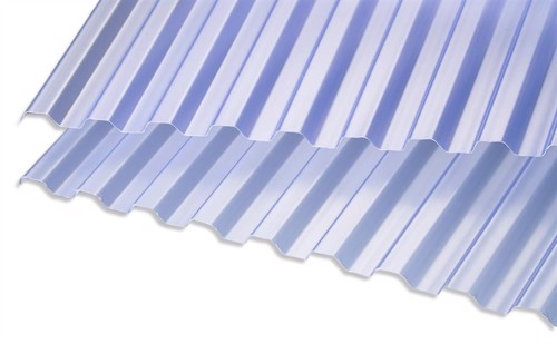 Trapezplatte PVC 70/16 blaugetönt 2,44m
